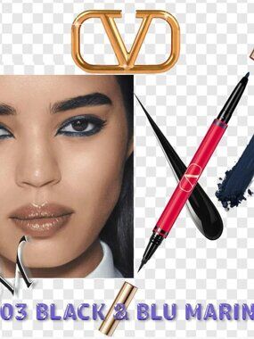 Valentino Twin Double Ended Liquid Liner & Color Pencil* ~ 03 BLACK & BLU MARINO